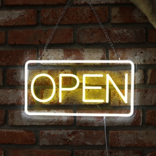 팝팝 사각 OPEN LED 네온사인 24시 영업중 오픈 아크릴 간판