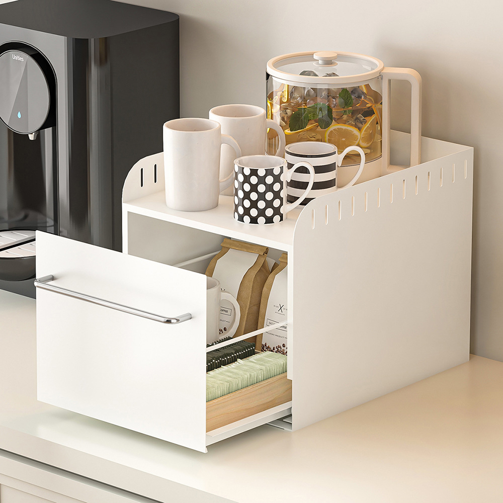 모렌 화이트 철제 슬라이딩 주방 욕실 펜트리 다용도 서랍 수납함