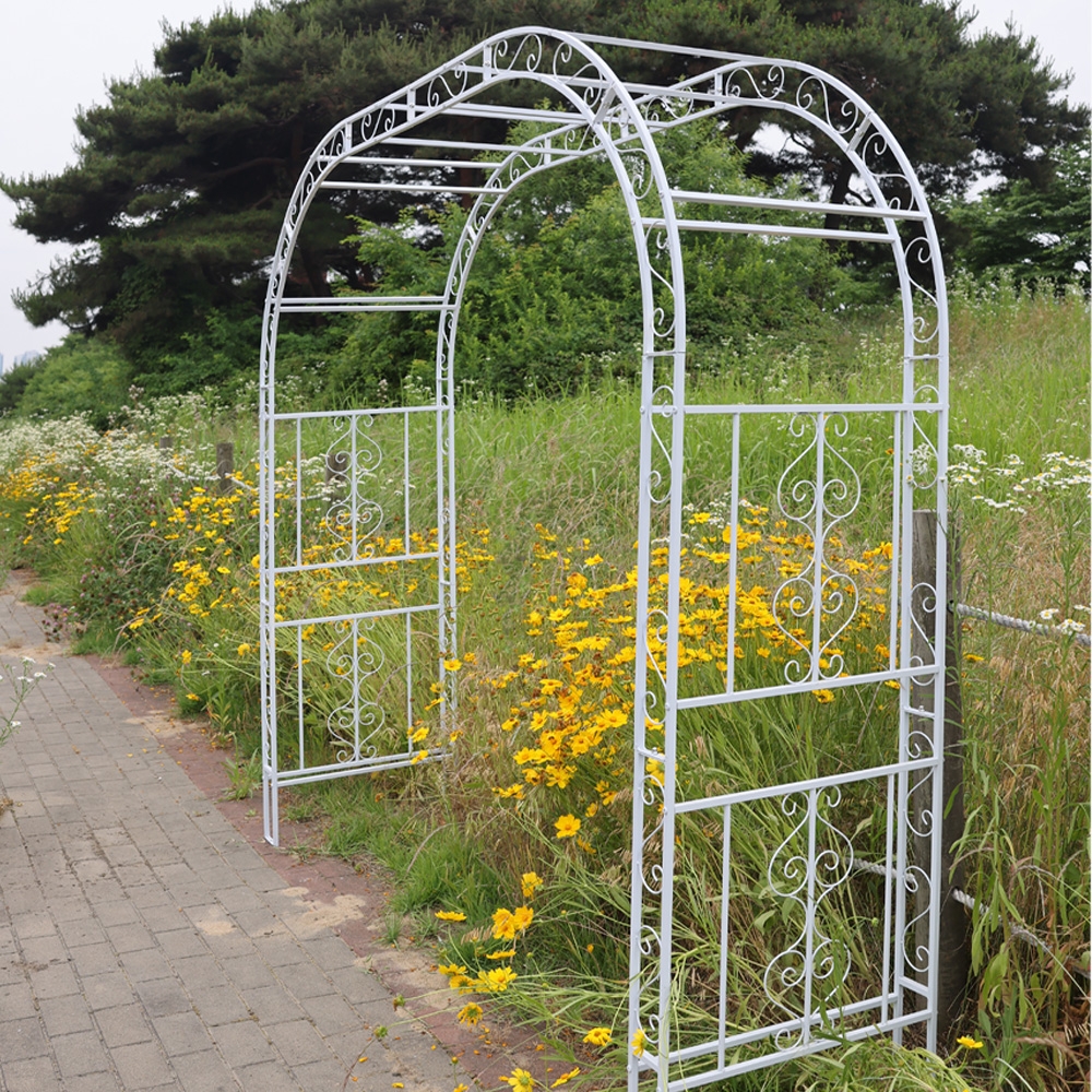 로엠 철재 가든아치 대문형 정원 펜스 넝쿨 식물 지지대