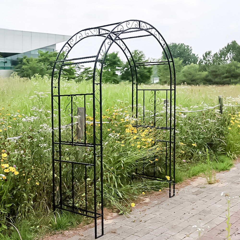 로엠 철재 가든아치 대문형 정원 펜스 넝쿨 식물 지지대