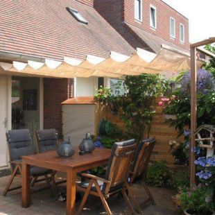 방수 웨이브 어닝 옥상 카페 농막 정원 상가 접이식 스카이 어닝