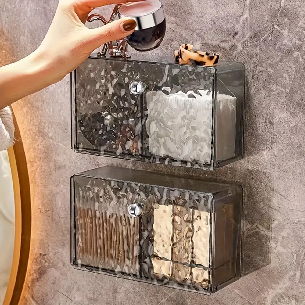 아이스셀 무타공 벽걸이 빙하 무늬 아이스 패턴 덮개있는 투명 케이스