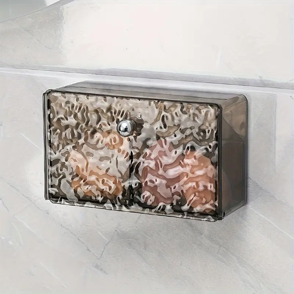 아이스셀 무타공 벽걸이 빙하 무늬 아이스 패턴 덮개있는 투명 케이스