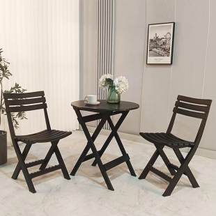 노틸 야외 캠핑 정원 테라스 베란다 접이식 플라스틱 테이블 의자 세트