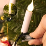 누누 클립 집게형 LED 캔들 전구 크리스마스 트리 장식 조명 파티 양초