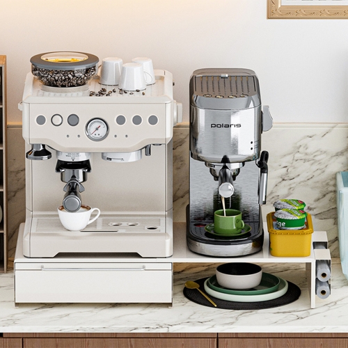 베인 전자레인지 거치대 커피머신 저소음 철제 슬라이드 올인원 수납 선반 홈카페