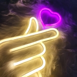 유미 하트손가락 네온사인 무드등 옐로우 핑크하트 인테리어조명