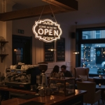 잔나 LED 오픈사인 네온간판 영업중 매장 조명 아크릴 OPEN 오픈간판 어댑터