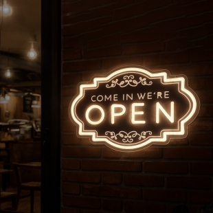 잔나 LED 오픈사인 네온간판 영업중 매장 조명 아크릴 OPEN 오픈간판 어댑터