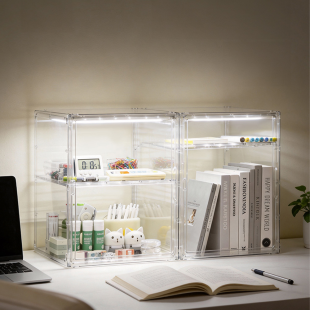 하이큐브 LED 대형 케이스 투명 적층형 아크릴 보관함 33X33X45