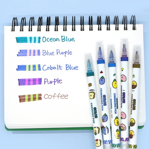 당근친구들 형광펜 색이 변하는 체인지 싸인펜 10본 다꾸용품 문구세트
