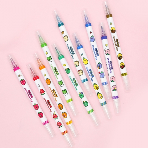 당근친구들 형광펜 색이 변하는 체인지 싸인펜 10본 다꾸용품 문구세트