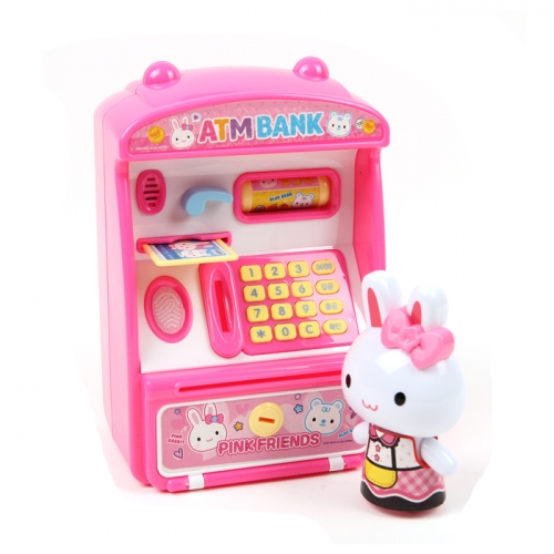 핑크래빗ATM은행 소꿉놀이완구 은행놀이 미니피규어 어린이장난감