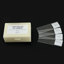 모양이 다른 세균프레파라트(4종, 공모양,나선,막대,꼬리)