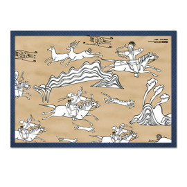 풍속화 도안 - 수렵도 (10매)