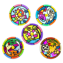 포일아트 팽이 - 민화 5종