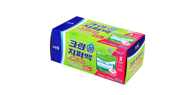 [크린랲]스탠딩 액상 지퍼백 600ml 50매