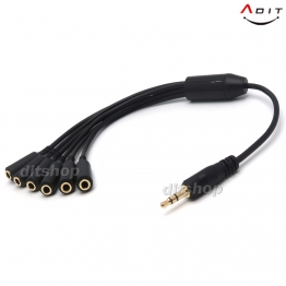 AA0696 - 3.5 AUX (스테레오) 6분배 고급형 케이블 / 30cm