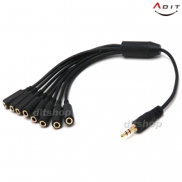 AA0698 - 3.5 AUX (스테레오) 8분배 고급형 케이블 / 30cm