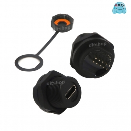 AA4309 - USB C(F)-USB C(F) 방수K (판넬용/RB형) 솔더/1EA