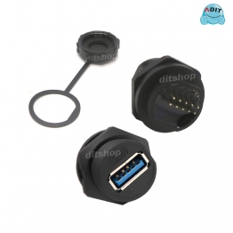 AQ0090 - USB A(F)-USB A(F) 방수K (판넬용/RB형) 3.0 솔더/1EA