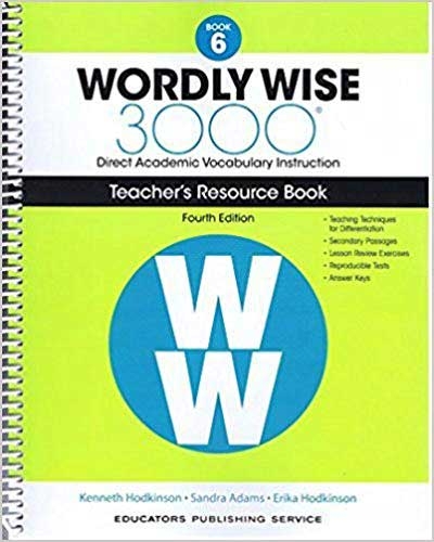 Wordly Wise 3000 4th Edition Book 6 Teacher Guide isbn 9780838877197