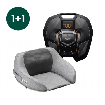 [1+1 특가] 휴테크 EMS 저주파 식스패드 풋핏2 HT-W03A + 레스툴 마사지 쿠션 그레이 HT-4700