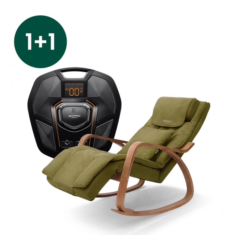 [1+1] 휴테크 EMS 저주파 식스패드 풋핏2 HT-W03A + 레스툴 리클라이너 스윙마사지 체어 HT-M620