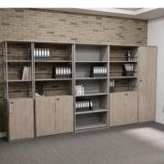 [TOP-OF] 중역용 책장 LMC 화이트오크 5단장식장세트