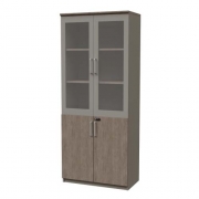 [TOP-OF] 중역용 책장 LMC-2005-1 화이트오크 5단 반유리장