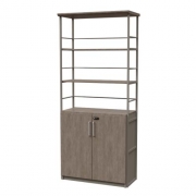 [TOP-OF] 중역용 책장 LMC-2012 화이트오크 5단 철제하문장