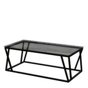 [TOP-OF] HL-207-2 블랙투명유리 소파테이블