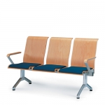 [TOP-KI] 우드 로비장의자 A형 등유 양팔 3인 대기실 병원 의자