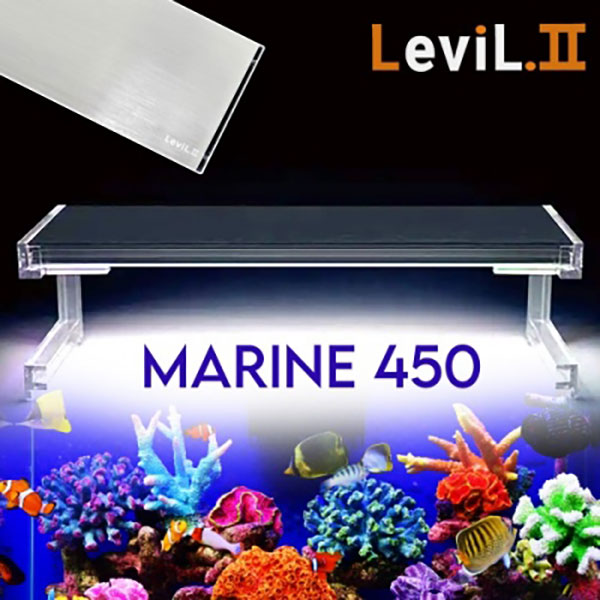 LEVIL 리빌2 슬림 LED조명 450(블랙) [해수어 산호용]