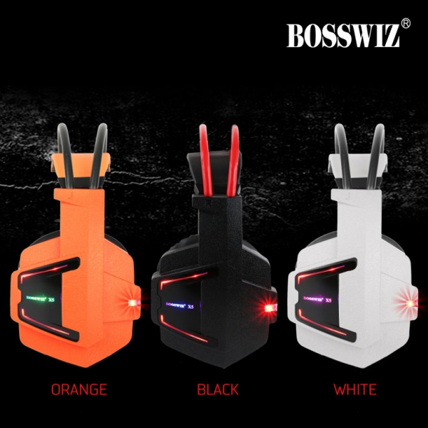 BOSSWIZ BOSS-X5 LED 게이밍 헤드밴드 헤드셋 마이크