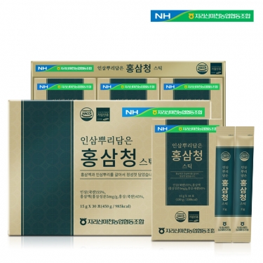 [지리산마천농업협동조합] 인삼뿌리담은 홍삼청 스틱(15g x 30포) (쇼핑백 포함)