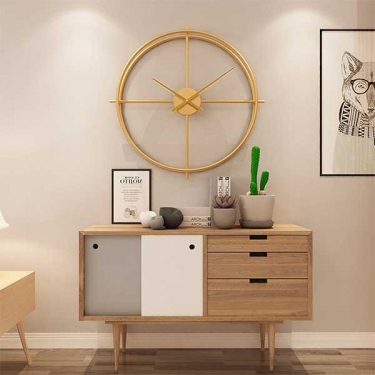 [앤티크 오브제] 벽걸이 시계 플레인 샤프론골드 40cm