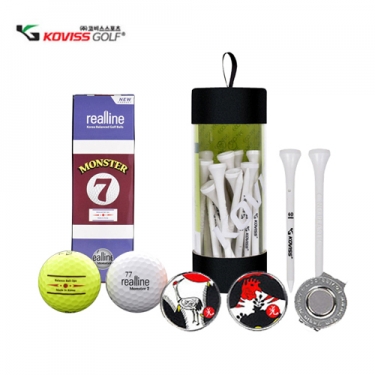 [코비스] 골프용품세트 몬스터7골프공 골프티 미들 3호 NFGB-MON3T25M502