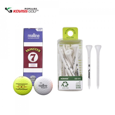 [코비스] 골프용품세트 몬스터7골프공 골프티 스몰세트 1호 NFGB-MON3T15