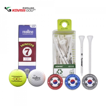 [코비스] 골프용품세트 몬스터7골프공 골프티 스몰세트 2호 NFGB-MON3T15M501