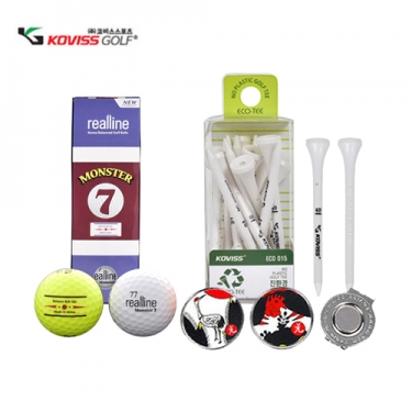 [코비스] 골프용품세트 몬스터7골프공 골프티 스몰세트 3호 NFGB-MON3T15M502