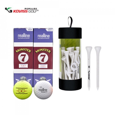 [코비스] 골프용품세트 몬스터7골프공 골프티 슬림 5호 NFGB-MON6T25
