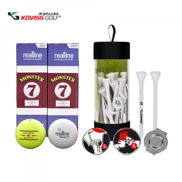 [코비스] 골프용품세트 몬스터7골프공 골프티 슬림 7호 NFGB-MON6T25M502