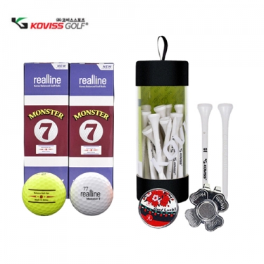 [코비스] 골프용품세트 몬스터7골프공 골프티 슬림 8호 NFGB-MON6T25M5007