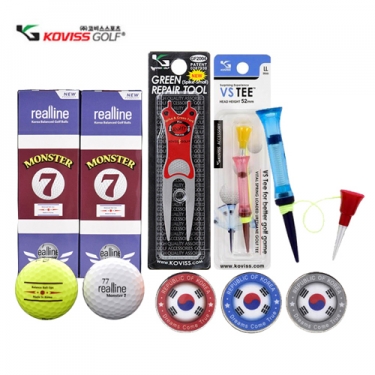 [코비스] 골프용품세트 몬스터7골프공 그린보수기세트 1호 NFG-GR1