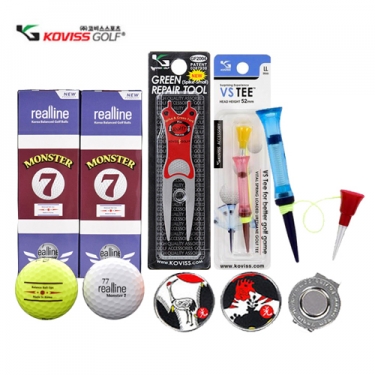 [코비스] 골프용품세트 몬스터7골프공 그린보수기세트 2호 NFG-GR2