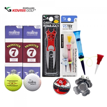 [코비스] 골프용품세트 몬스터7골프공 그린보수기세트 3호 NFG-GR3