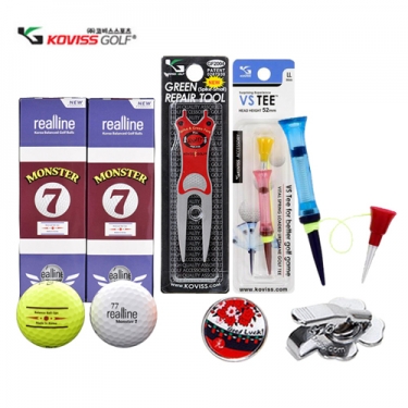 [코비스] 골프용품세트 몬스터7골프공 그린보수기세트 4호 NFG-GR4