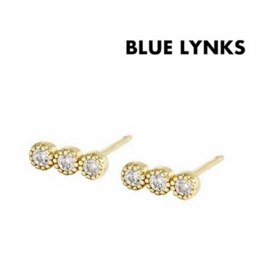 [블루링스] TAK 실버 S925 리프 지르콘 귀걸이 BLM-TAK01