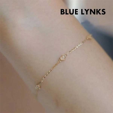 [블루링스] TAY 실버 S925 투하트 리본 큐빅 팔찌 BLM-TAY01